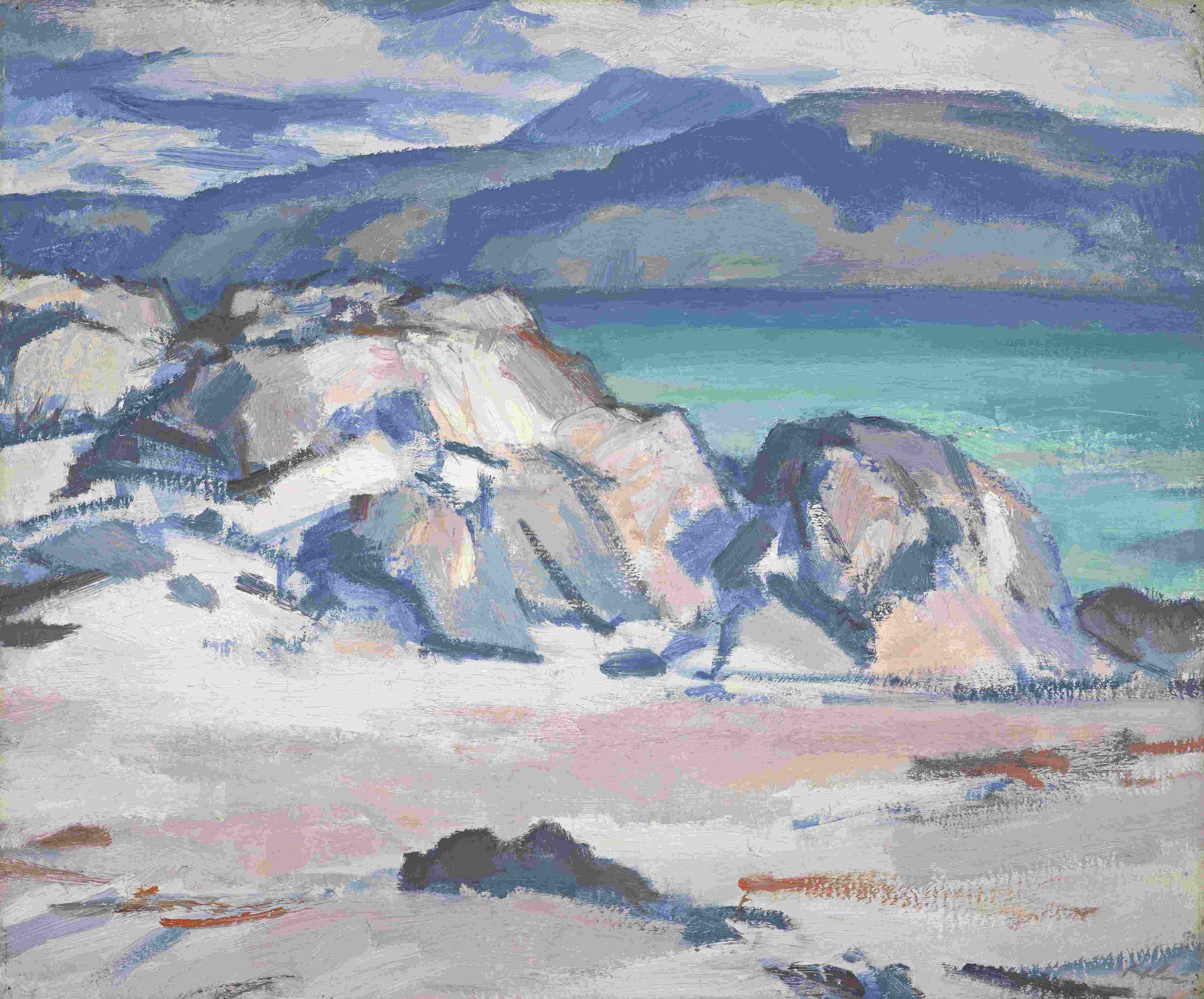 S. J. Peploe, Iona, Mull and Ben More in the Distance, c.1929. (On long-term loan from a private collection. Photo: Antonia Reeve)