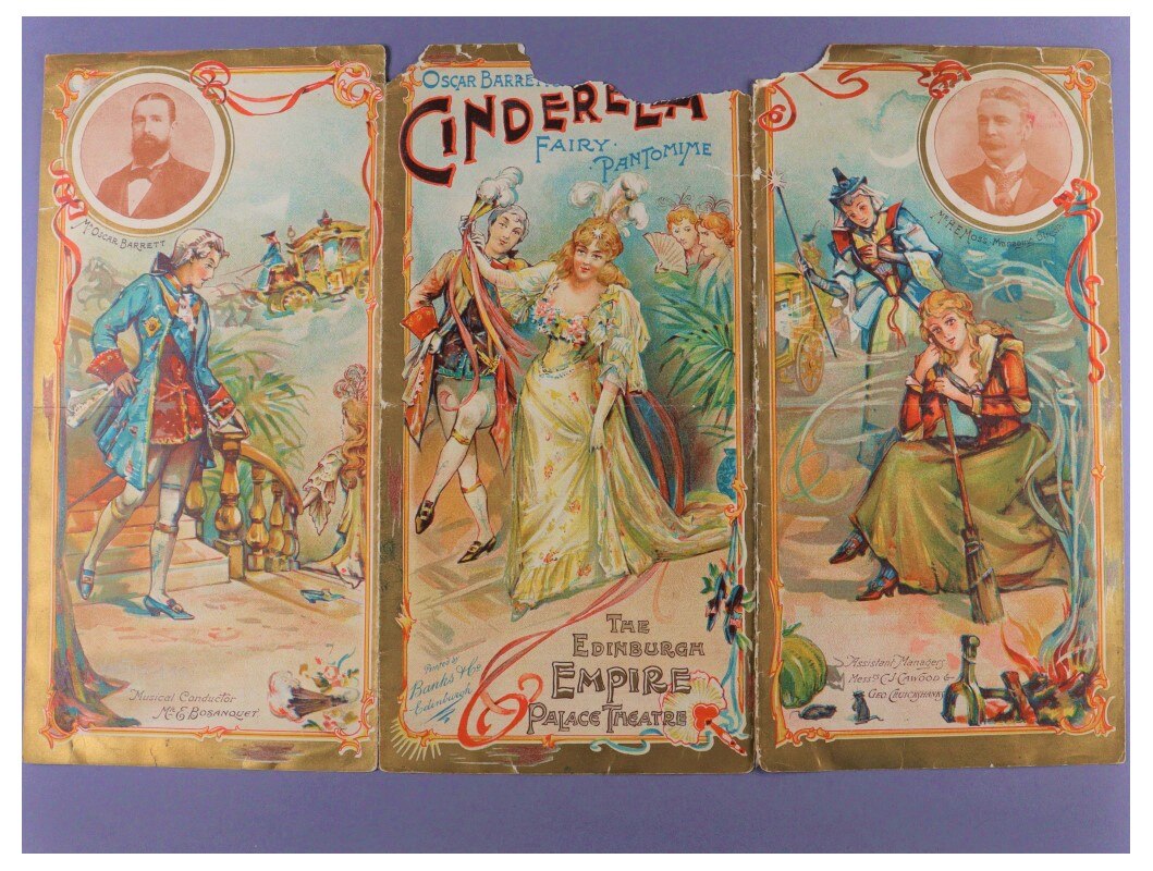 Cinderella playbill front cover, 1895 ©City of Edinburgh Council Museums & Galleries; Museum of Edinburgh