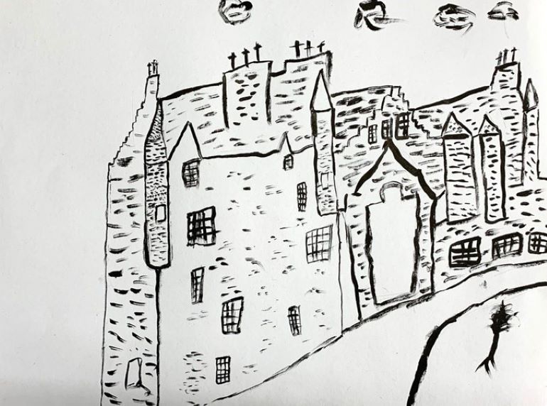 David's artwork of Lauriston Castle