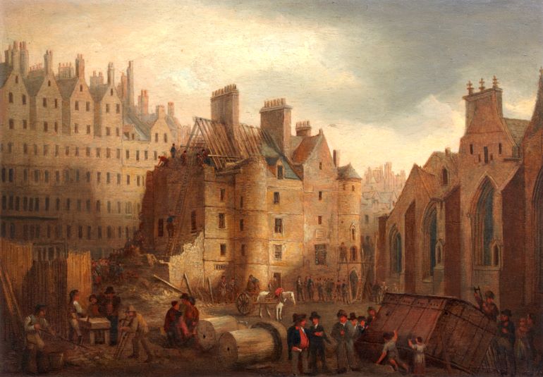 The Old Tolbooth of Edinburgh During Demolition, Alexander Naysmith, (1758 – 1840)