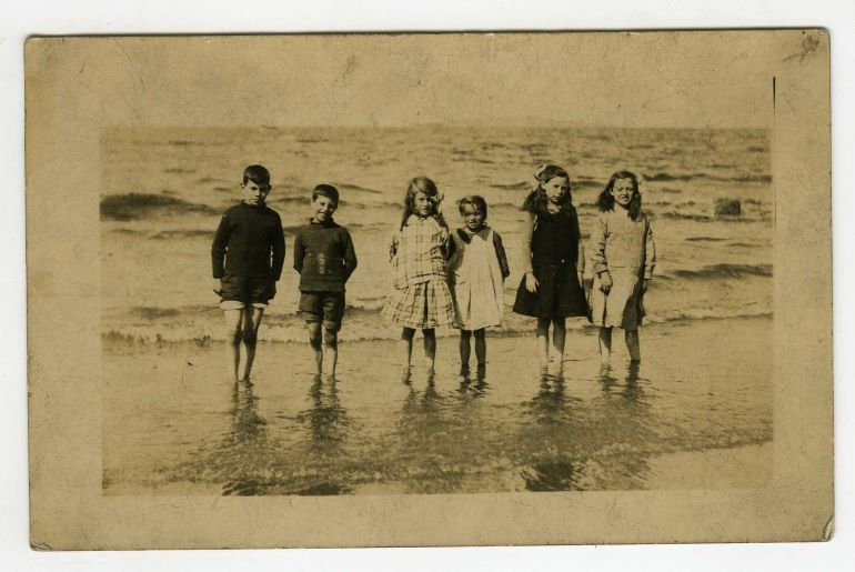 ean Crawford and friends at the beach c1920