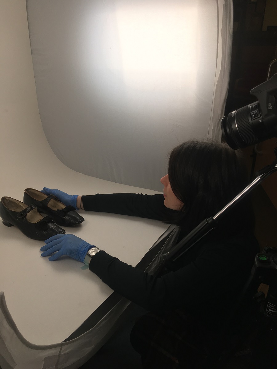 Shoes being prepared for photography at the Museum Collections Centre © City of Edinburgh Council Museums & Galleries; Museum Collections Centre