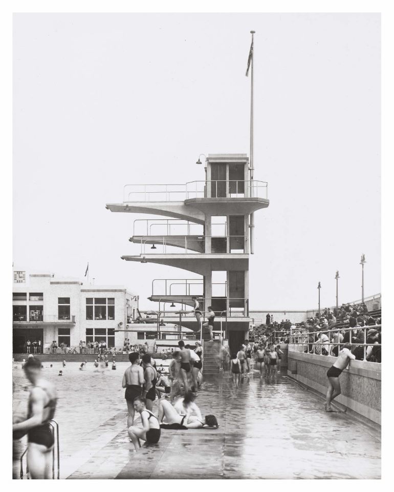 Diving boards at Portobello Bathing Pool, 1930s