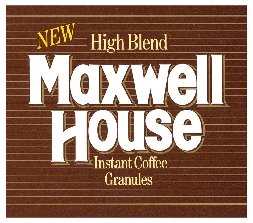 Printed label from Maxwell House instant coffee
