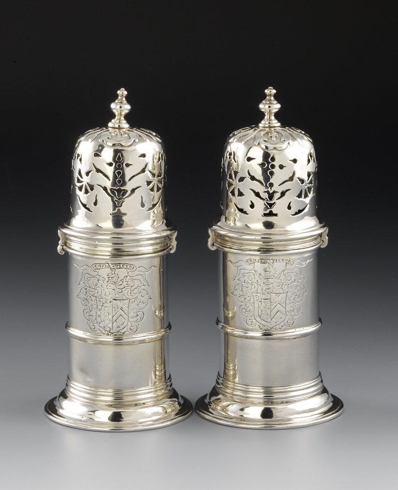 Pair of silver Sugar Casters (image NMS)