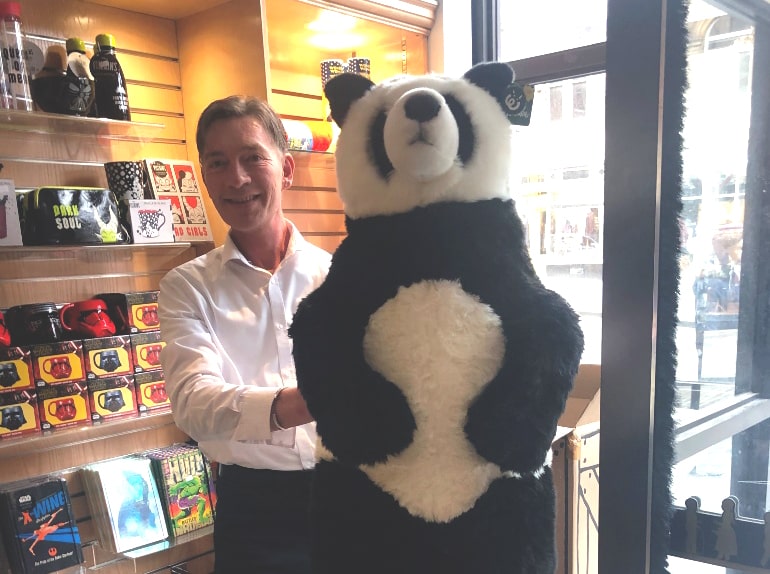 Team member with Panda