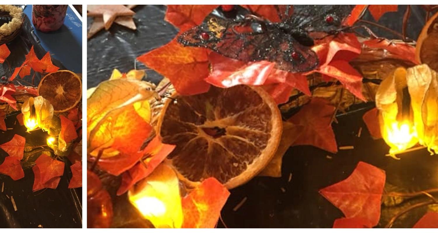 Photo of an autumnal natural wreath