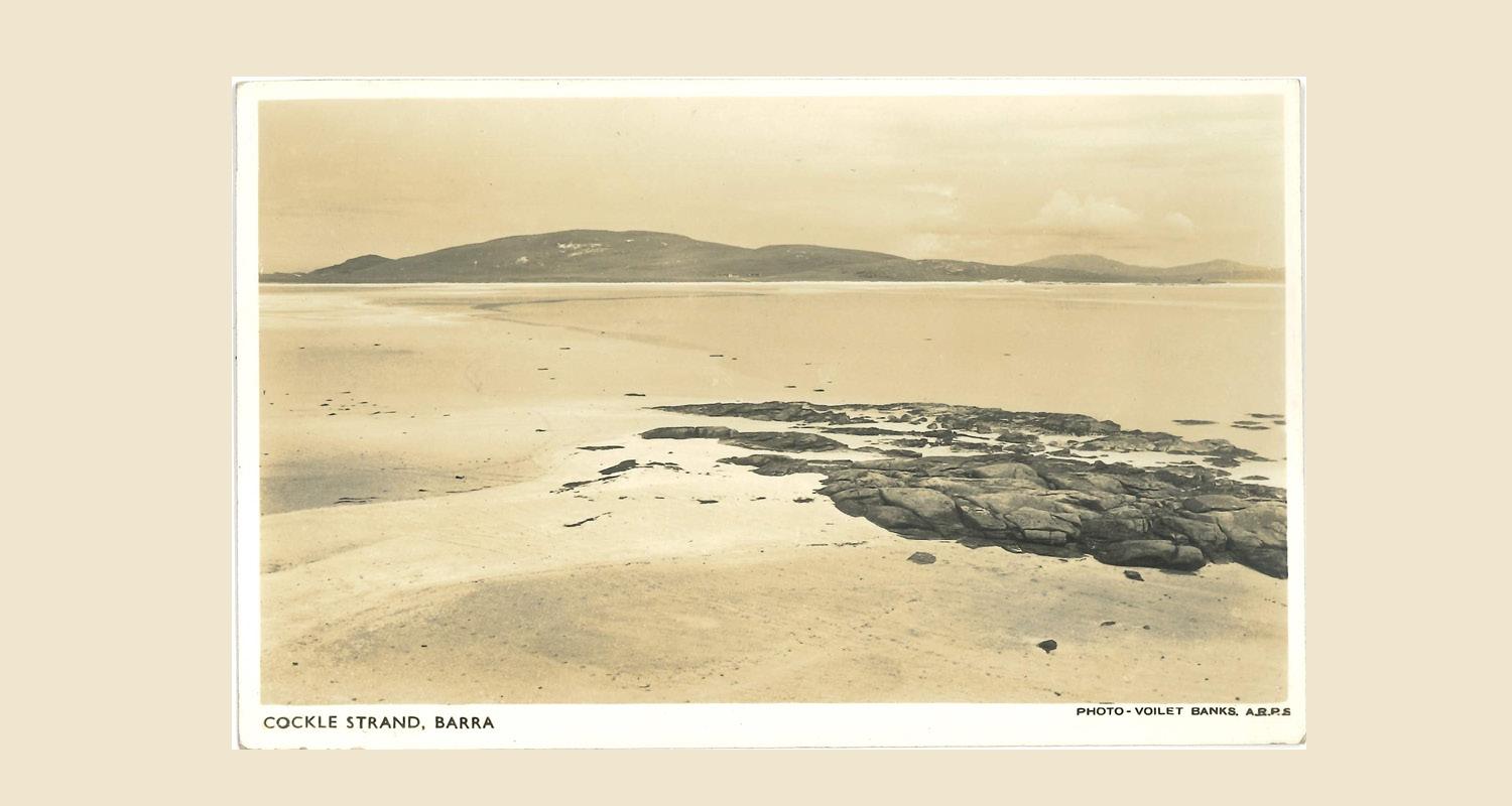 A historical photograph of a beach scene in remote Scotland 