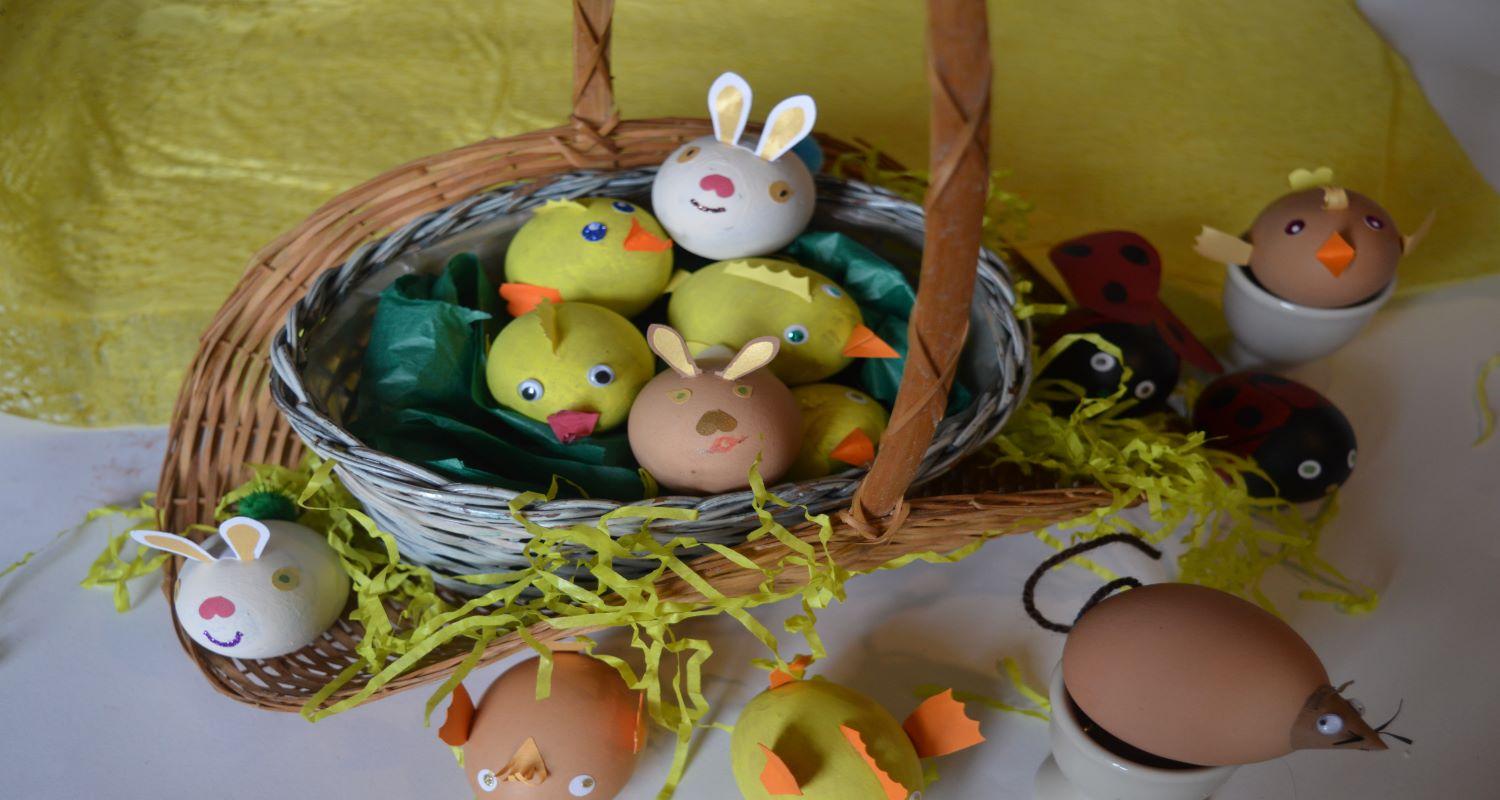 Easter eggs in a basket