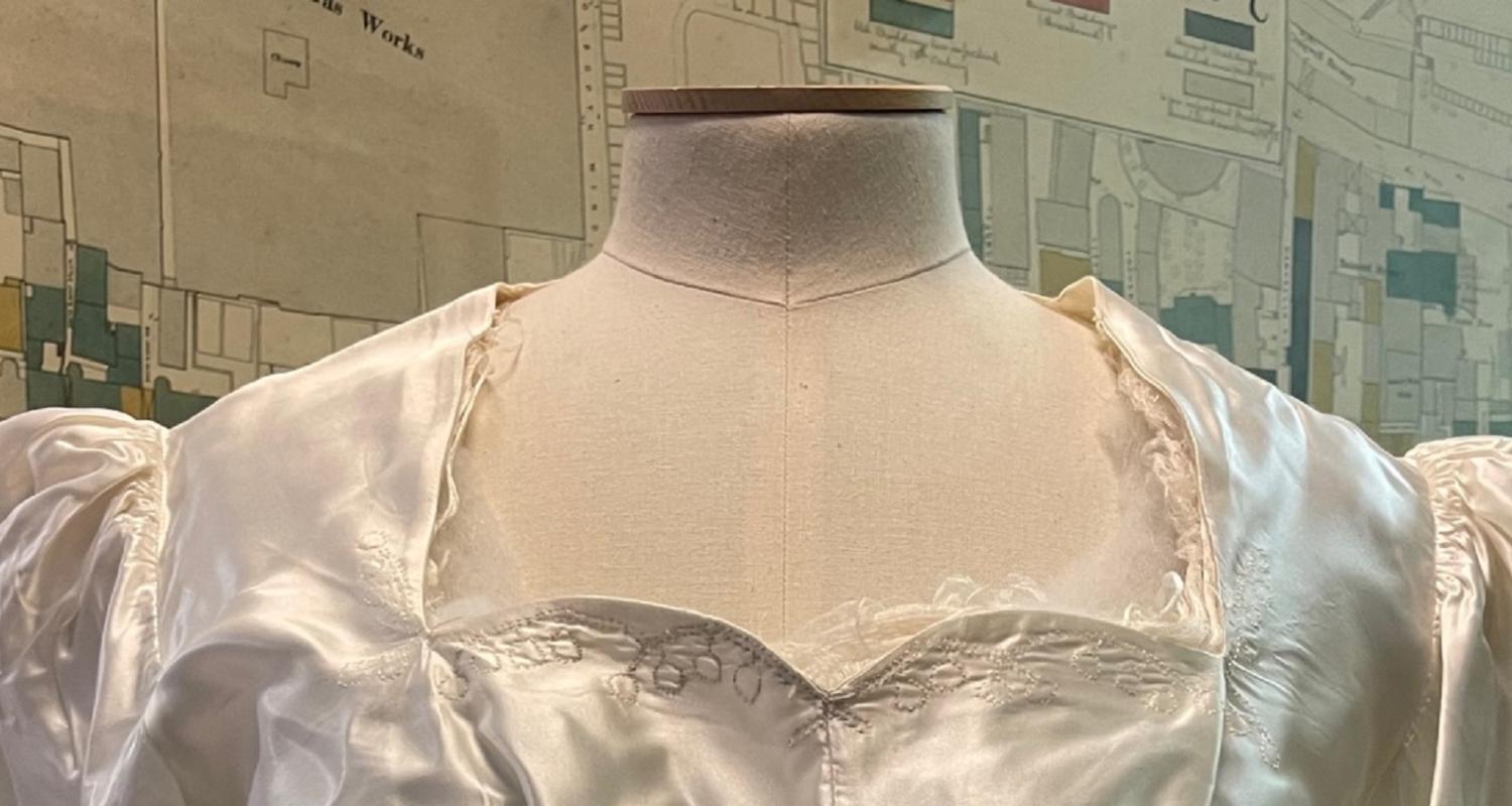 Detail of wedding dress of Maria Thereza de Rio Branco