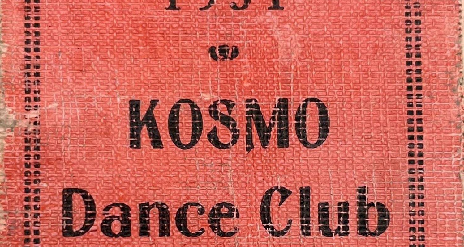 Detail of membership card for the Kosmo Club, Edinburgh, 1931