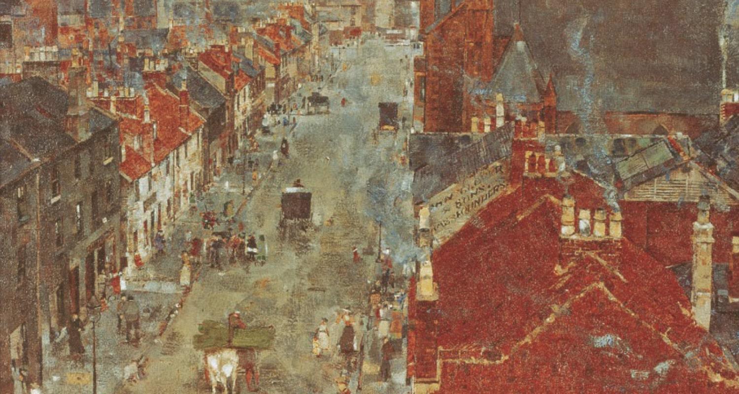 Painting of Glasgow Street Scene 