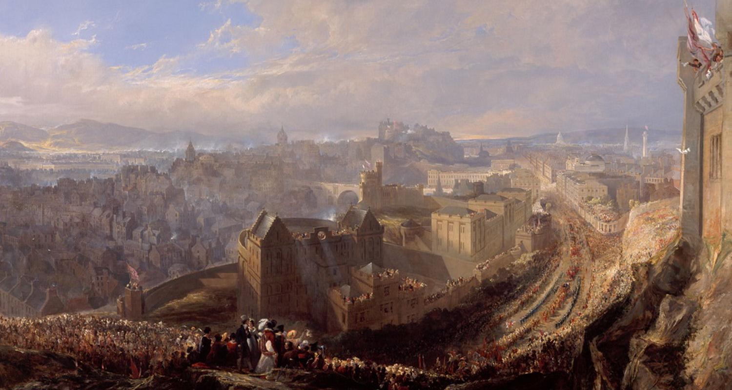 The Entry of George IV into Edinburgh from the Calton Hill by John Wilson Ewbank.