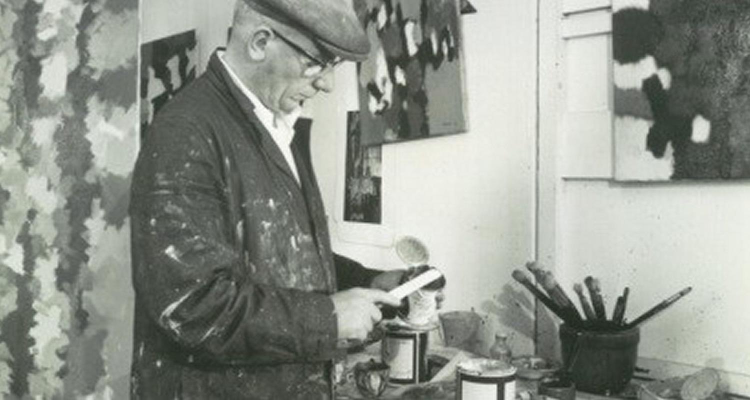 detail from William Gear in his studio, courtesy Towner, Eastbourne