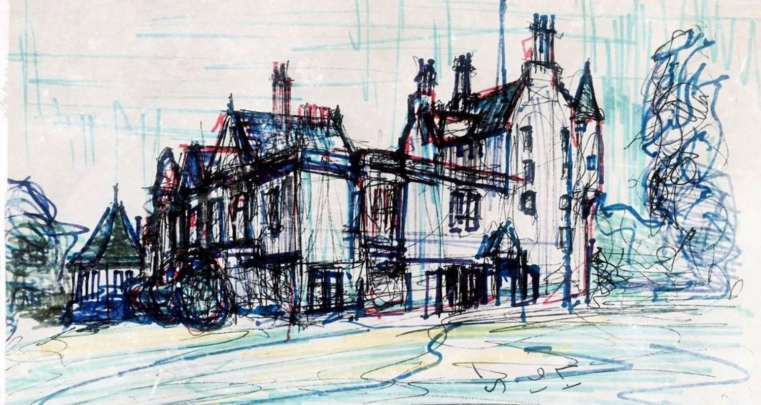 sketch of Lauriston Castle in Edinburgh