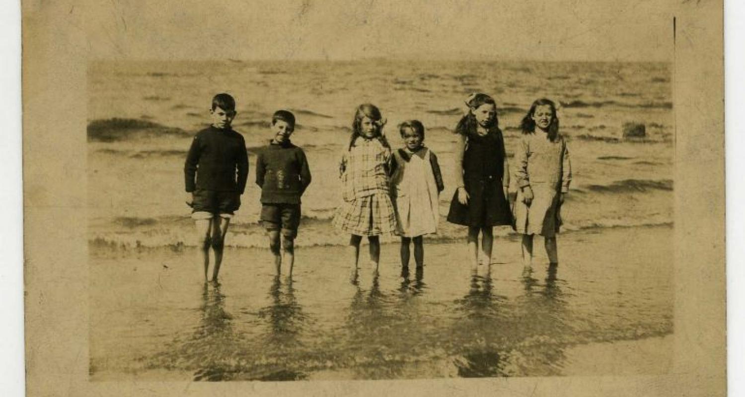 ean Crawford and friends at the beach c1920