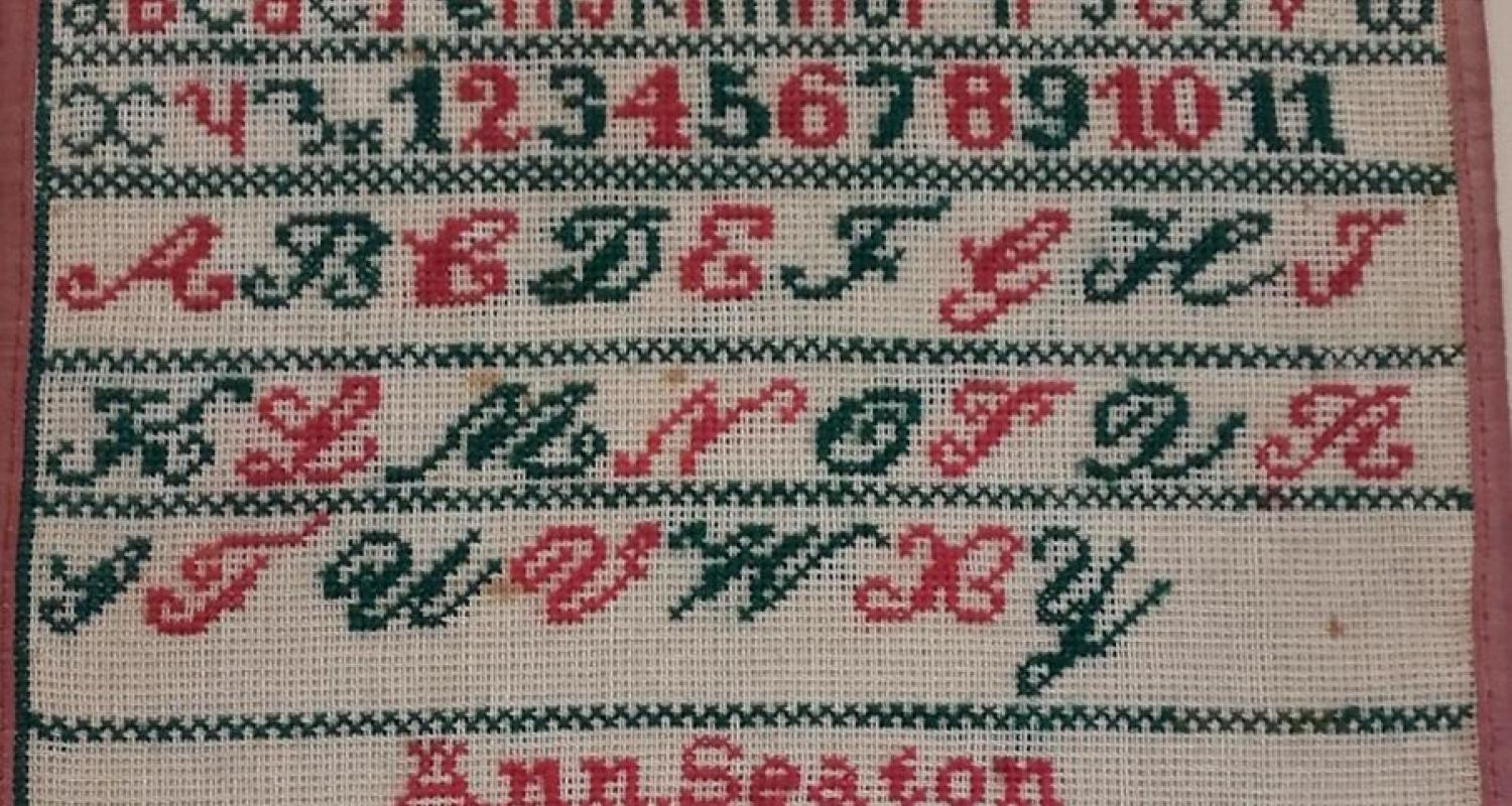 Sampler made by Ann Seaton at Broughton Heriot School, 1883 © City of Edinburgh Council Museums & Galleries: Museum of Childhood
