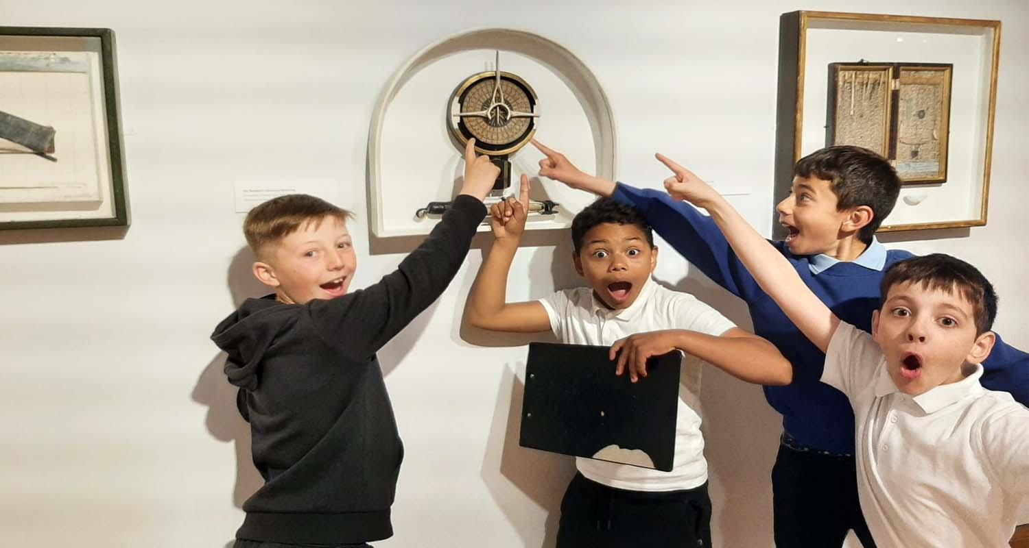 Niddrie Mill Primary School pupils at the City Art Centre exhibition 'Will Maclean: Points of Departure'