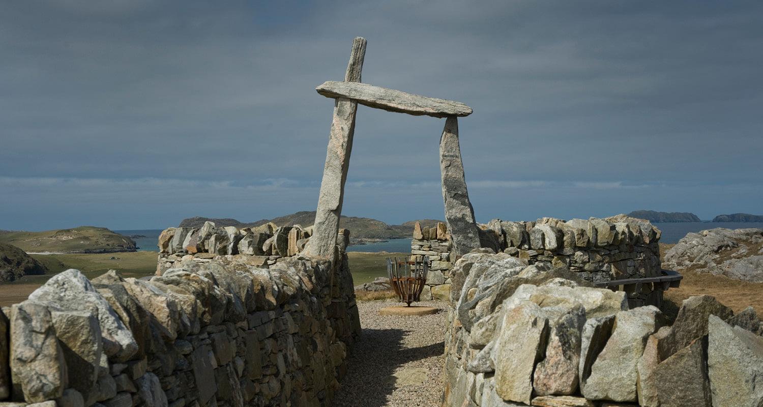 View of archway by the sea