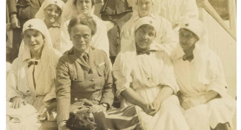 Photo of Elsie Inglis and some of her sisters - Eliza Maud "Elsie" Inglis was a Scottish doctor, surgeon, teacher, suffragist, and founder of the Scottish Women's Hospitals. She was the first woman to hold the Serbian Order of the White Eagle