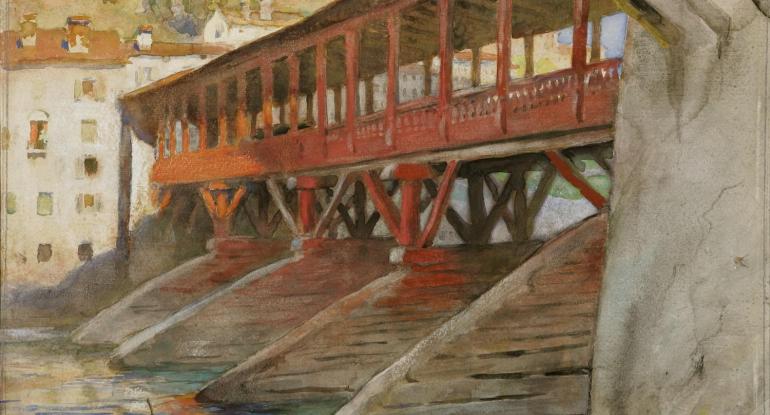 Charles H. Mackie, Bassano Bridge, Venice, 1911. Courtesy of Perth Museum & Art Gallery, Perth & Kinross Council