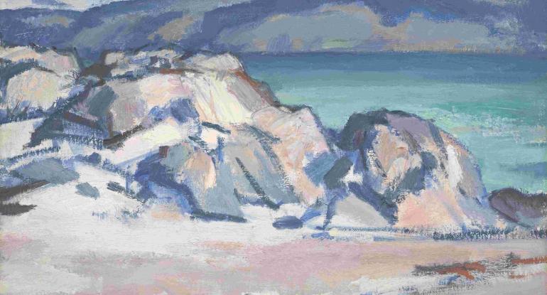 •	S. J. Peploe, Iona, Mull and Ben More in the Distance, c.1929. (On long-term loan from a private collection. Photo: Antonia Reeve)