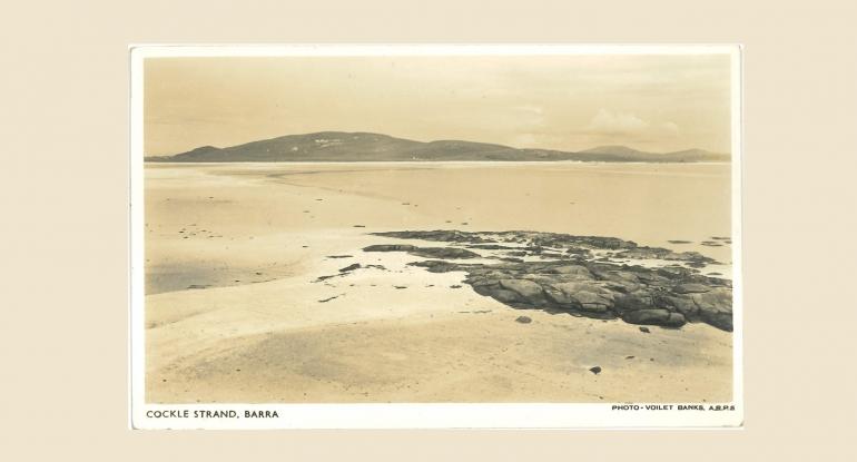 A historical photograph of a beach scene in remote Scotland 