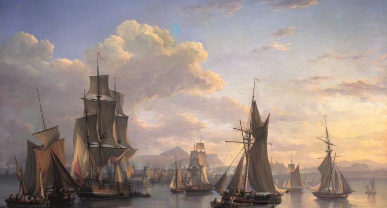 Detail from The Port of Leith by Alexander Nasmyth.