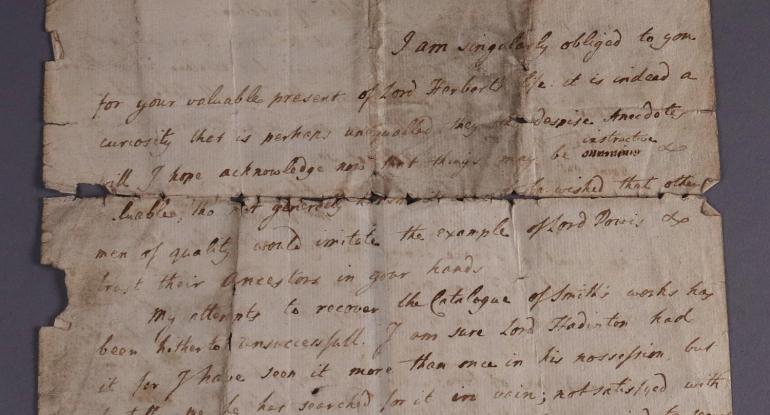First page of a letter by James Dalrymple to Horace Walpole