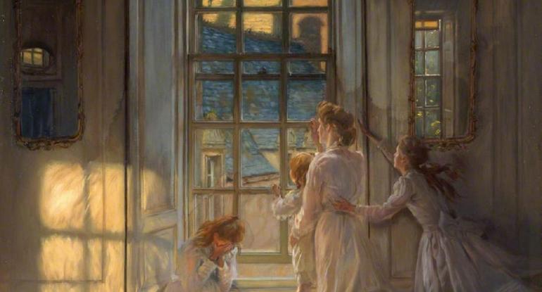 John Henry Lorimer, Flight of the Swallows, oil on canvas, 1906. Museums & Galleries Edinburgh, City Art Centre John Henry Lorimer, Flight of the Swallows, oil on canvas, 1906. Museums & Galleries Edinburgh, City Art Centre