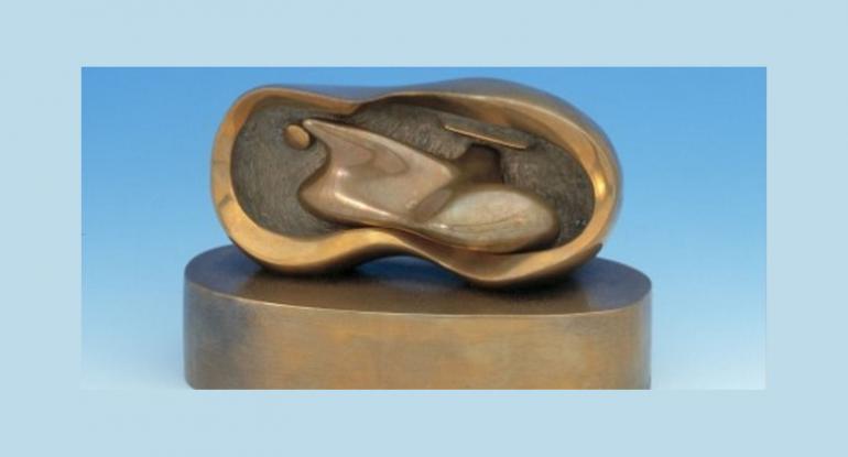 Maquette for reclining interior oval (detail), Henry Moore, 1965
