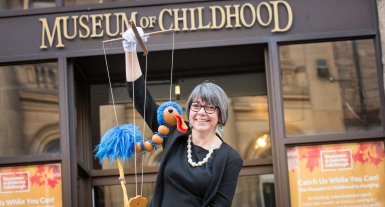 Curator Lyn Wall outside Museum of Childhood