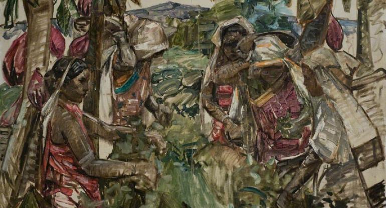 Ceylonese Tea Pickers, E. A. Hornel, c.1907, oil on canvas, National Trust for Scotland, Broughton House & Garden.