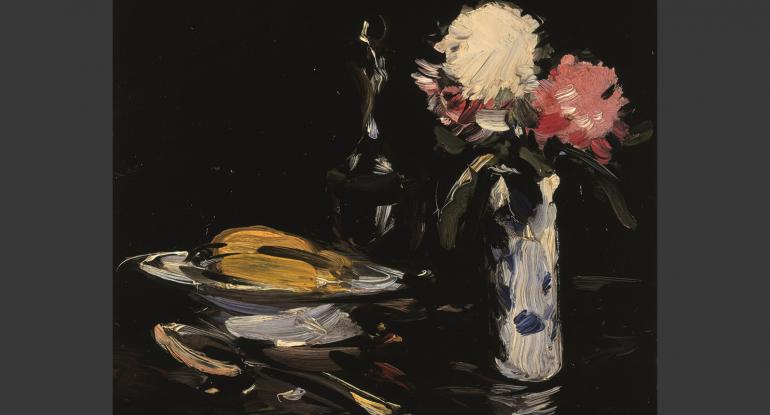 detail of a painting of a still life