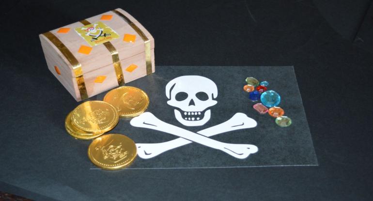 Pirate crafts on a table