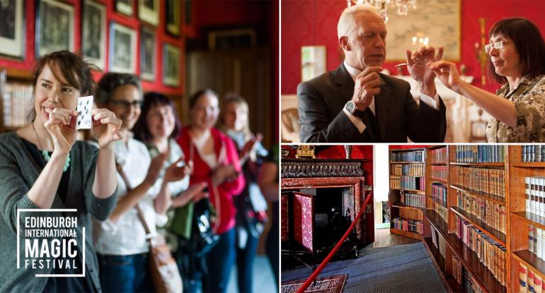 People participating in magic tricks at Lauriston Castle