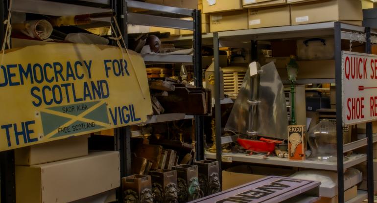 Street and shop signs at the Museum Collections Centre