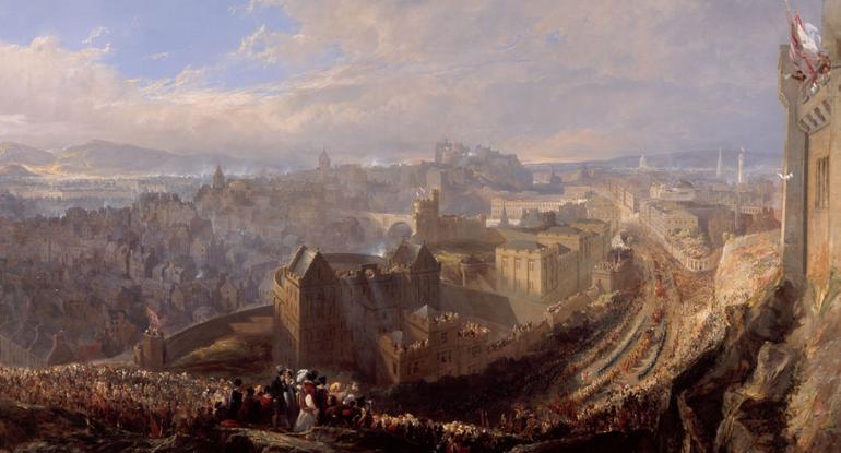 The Entry of George IV into Edinburgh from the Calton Hill by John Wilson Ewbank.