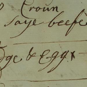 Handwritten text on an 18th century tavern bill