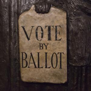 Vote by ballot sign at the Peoples Story Museum Edinburgh