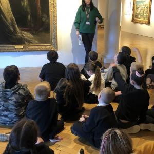 Pupils engaging with the City Art Centre exhibition 'National Treasure: The Scottish Modern Arts Association', 2022