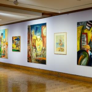 Paintings by Scottish artist John Bellany are displayed on the walls of Edinburgh's City Art Centre