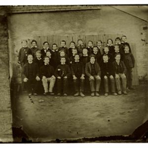 Glass negative - Copy of a group portrait of school boys