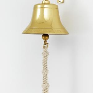Brass ships bell and bell rope by artist Ian Hamilton Finlay