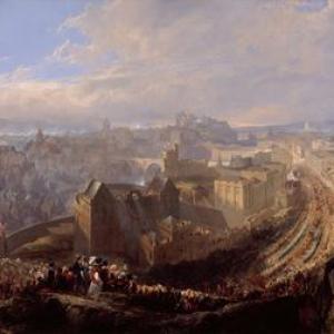 John Wilson Ewbank, The Entry of George IV into Edinburgh from the Calton Hill, 1822, 1827, oil on canvas