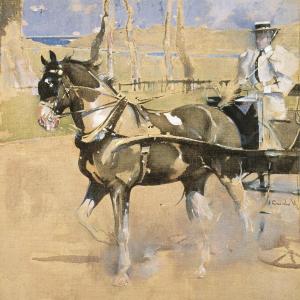 Joseph Crawhall, Piebald Driving, c.1898, gouache on linen