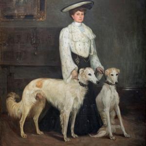 Mary Cameron, Mrs Blair and her Borzois, 1904. Private Collection. (Photo: Eion Johnston)