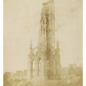 Salted Paper Print (Printed out print) - Scott Monument under construction