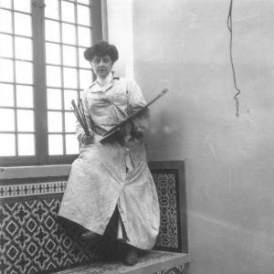 o	 Unknown photographer, Mary Cameron with painting materials, Spain, c.1909. Private Collection.